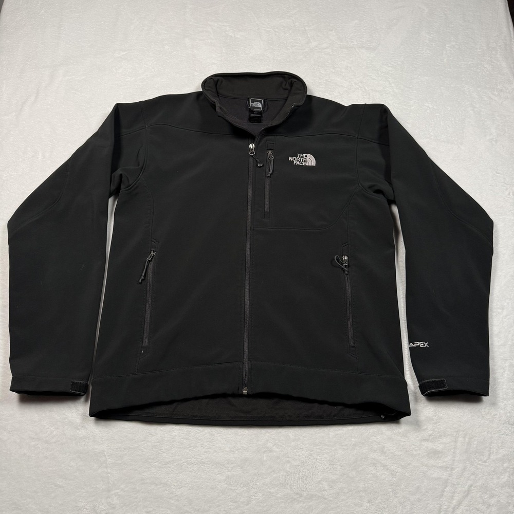 The‎ North Face Apex Jacket Mens Medium Black Full Zip Softshell Windbreaker - Picture 2 of 12